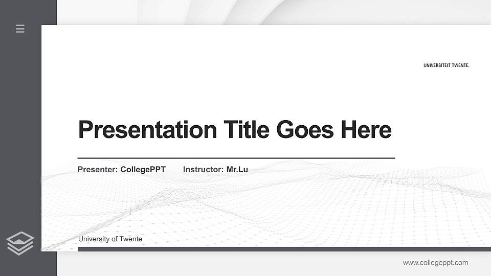 University of Twente Thesis Proposal/Graduation Defense PPT Template16:9 ratio PPT effect preview image