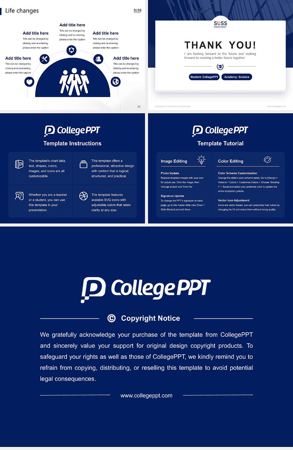 Singapore University of Social Sciences National Scholarship Defense PPT Template4:3 ratio PPT effect preview image4