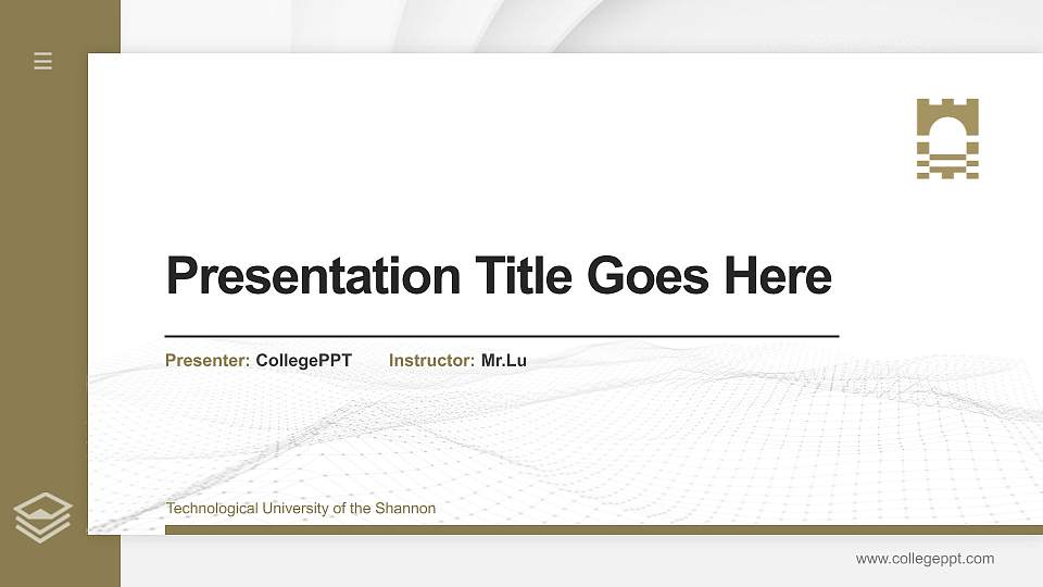 Technological University of the Shannon Thesis Proposal/Graduation Defense PPT Template16:9 ratio PPT effect preview image