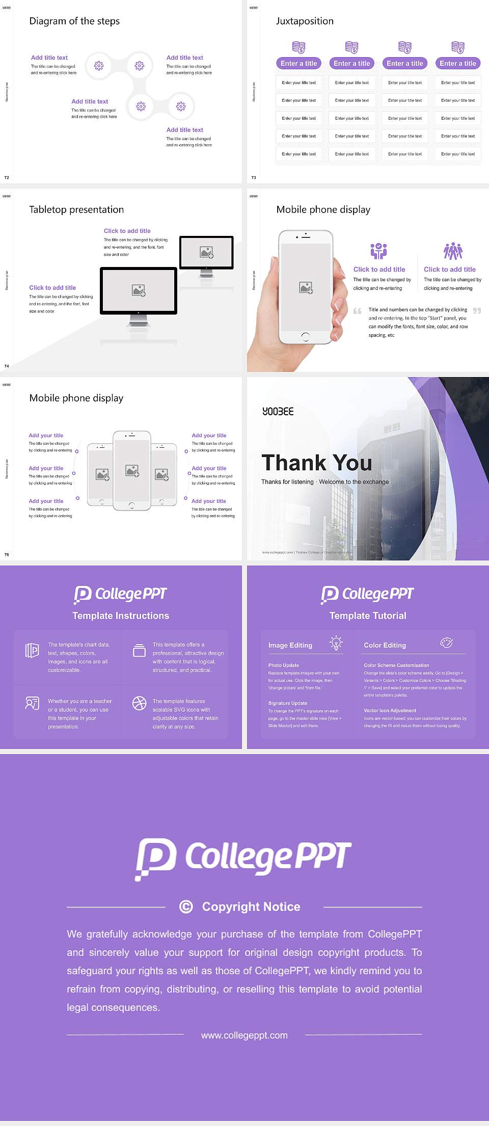 Yoobee College of Creative Innovation Competition/Entrepreneurship Contest PPT Template4:3 ratio PPT effect preview image9