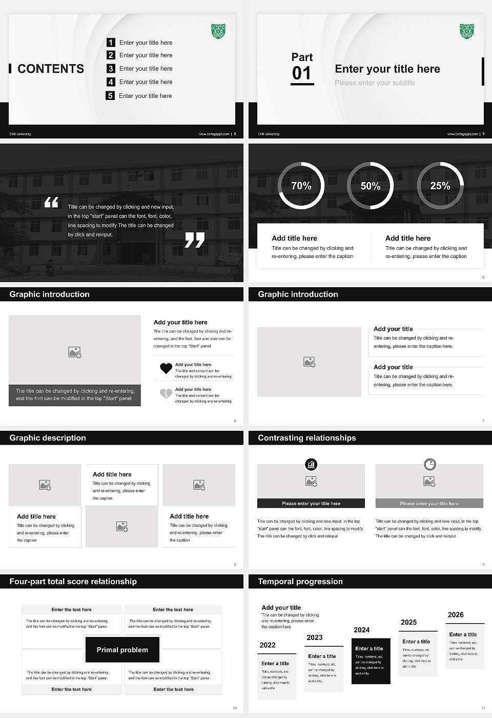 CMJ University Thesis Proposal/Graduation Defense PPT Template16:9 ratio PPT effect preview image2