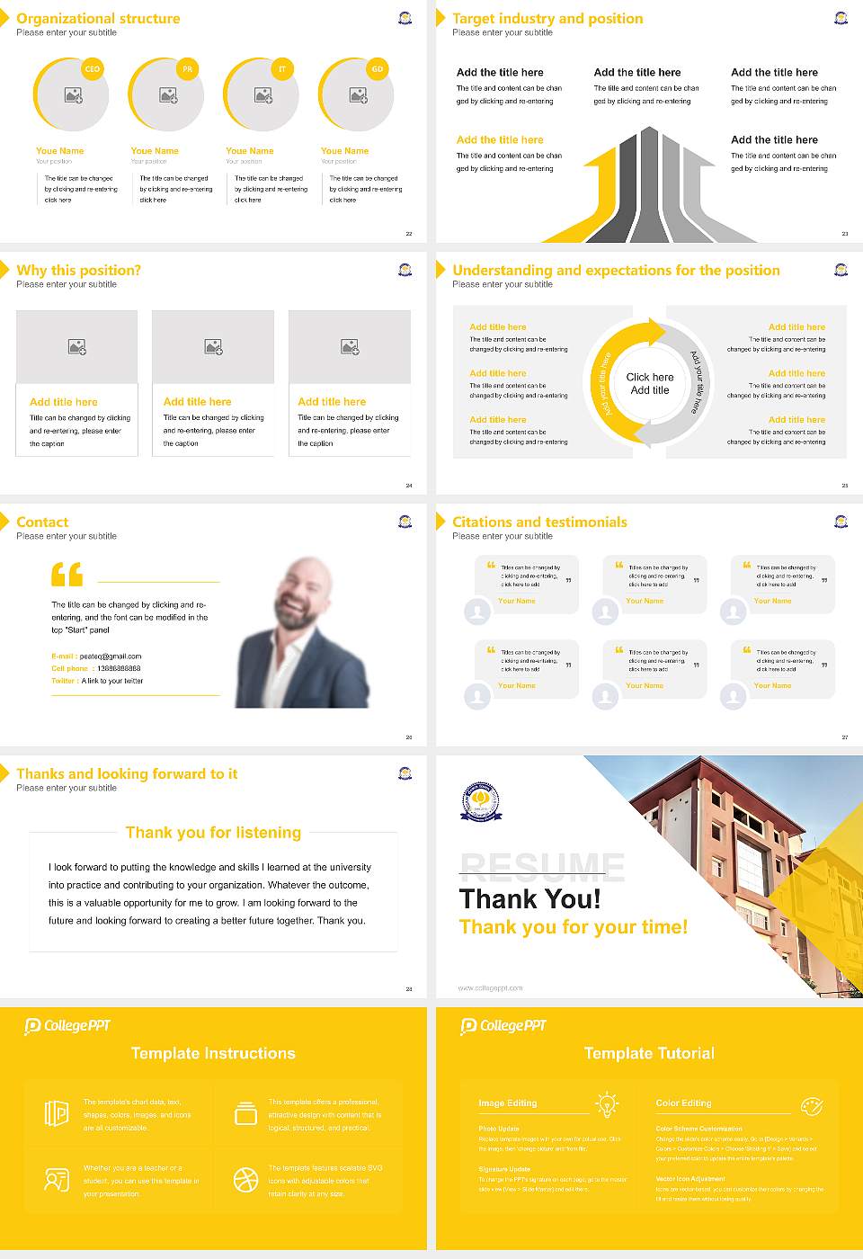 Assam Down Town University Resume PPT Template16:9 ratio PPT effect preview image4