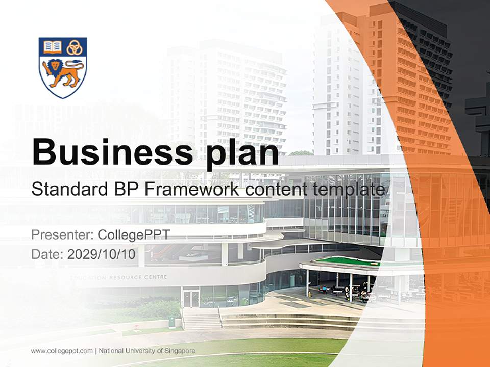 National University of Singapore Competition/Entrepreneurship Contest PPT Template4:3 ratio PPT effect preview image9