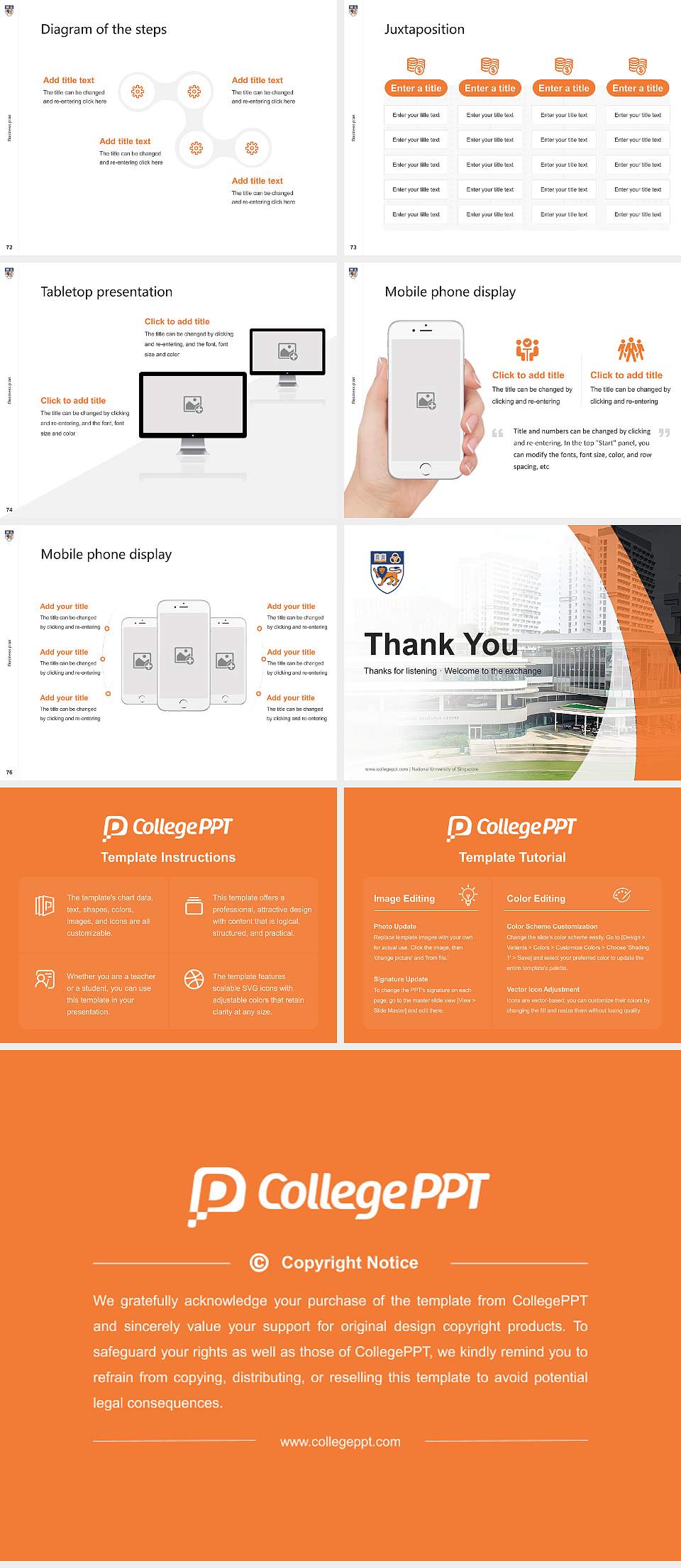 National University of Singapore Competition/Entrepreneurship Contest PPT Template4:3 ratio PPT effect preview image9