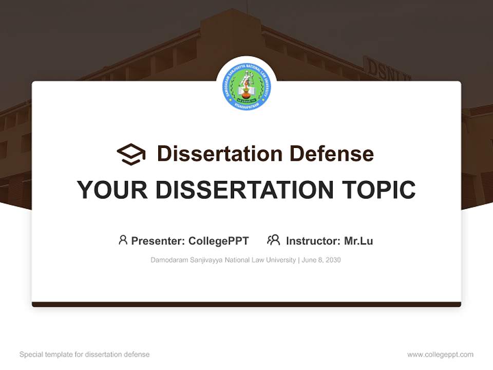 Damodaram Sanjivayya National Law University Graduation Thesis Defense PPT Template4:3 ratio PPT effect preview image7