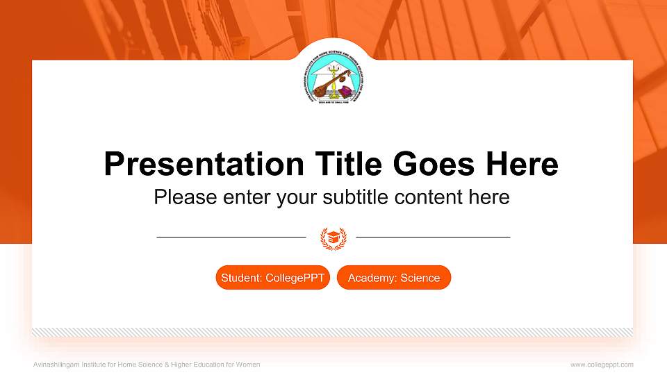 Avinashilingam Institute for Home Science & Higher Education for Women National Scholarship Defense PPT Template16:9 ratio PPT effect preview image