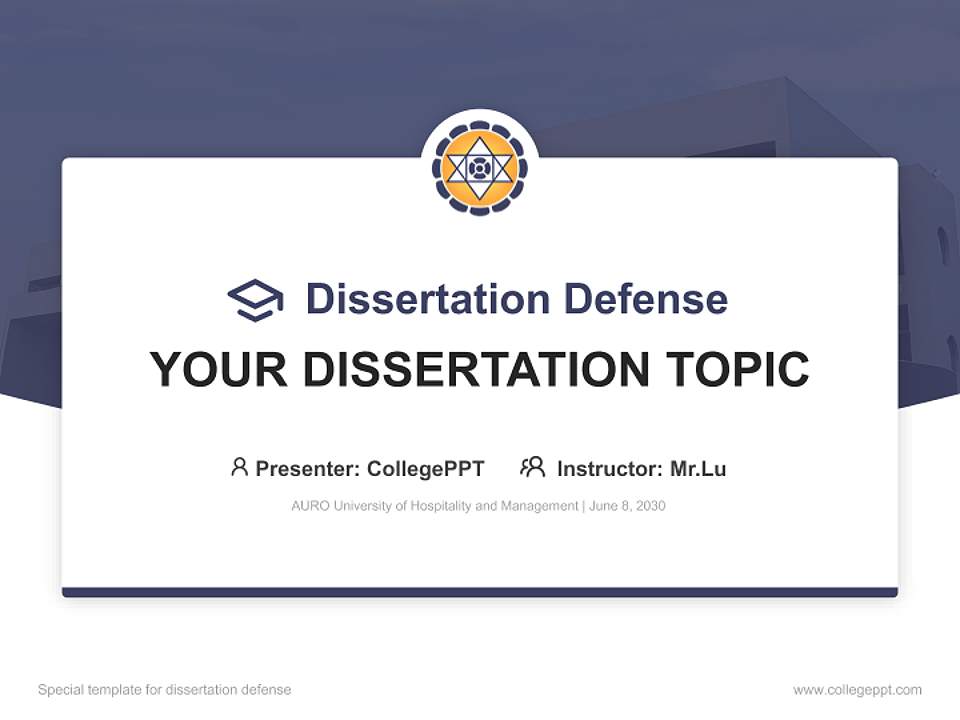 AURO University of Hospitality and Management Graduation Thesis Defense PPT Template4:3 ratio PPT effect preview image7