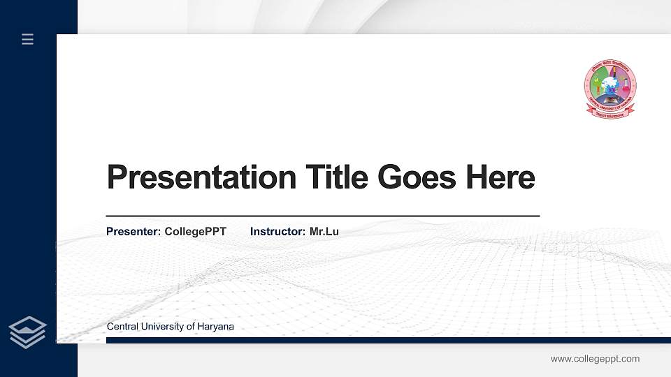 Central University of Haryana Thesis Proposal/Graduation Defense PPT Template16:9 ratio PPT effect preview image