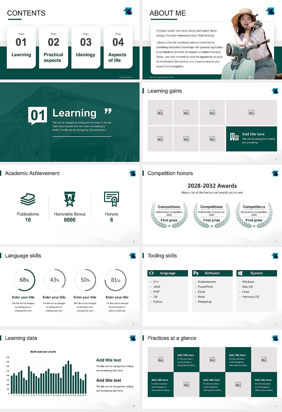 University of Applied Sciences Leiden National Scholarship Defense PPT Template16:9 ratio PPT effect preview image2