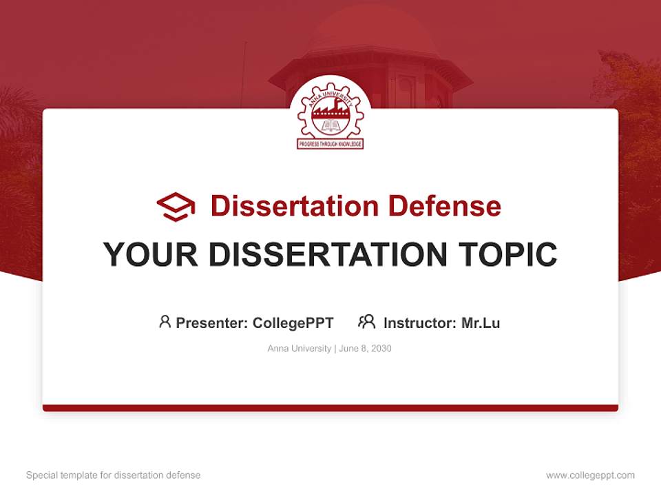 Anna University Graduation Thesis Defense PPT Template4:3 ratio PPT effect preview image7