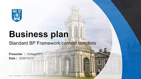 Trinity College Dublin, University of Dublin Competition/Entrepreneurship Contest PPT Template