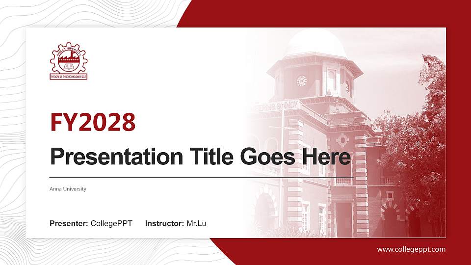 Anna University Academic Presentation/Research Findings Report PPT Template16:9 ratio PPT effect preview image