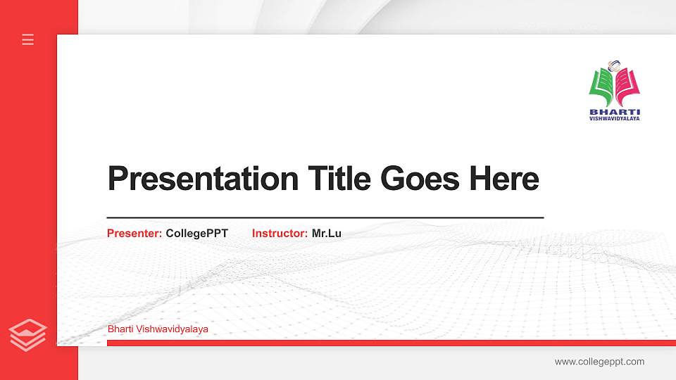 Bharti Vishwavidyalaya Thesis Proposal/Graduation Defense PPT Template16:9 ratio PPT effect preview image