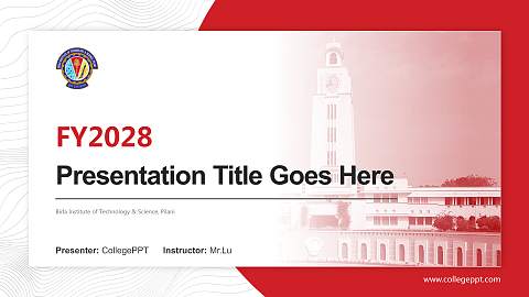 Birla Institute of Technology & Science, Pilani Academic Presentation/Research Findings Report PPT Template