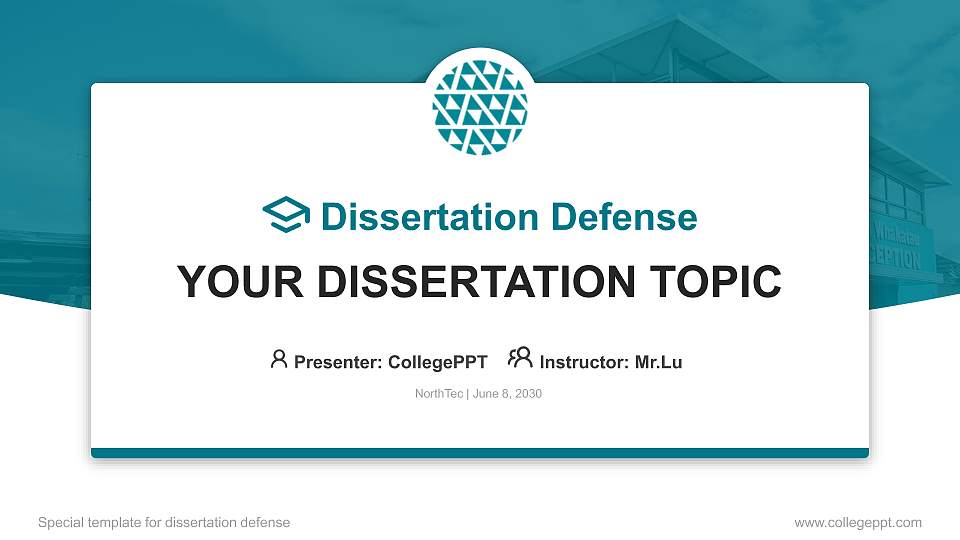 NorthTec Graduation Thesis Defense PPT Template16:9 ratio PPT effect preview image