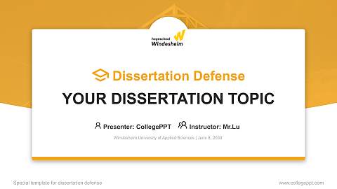 Windesheim University of Applied Sciences Graduation Thesis Defense PPT Template