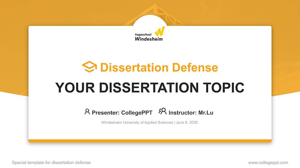 Windesheim University of Applied Sciences Graduation Thesis Defense PPT Template16:9 ratio PPT effect preview image
