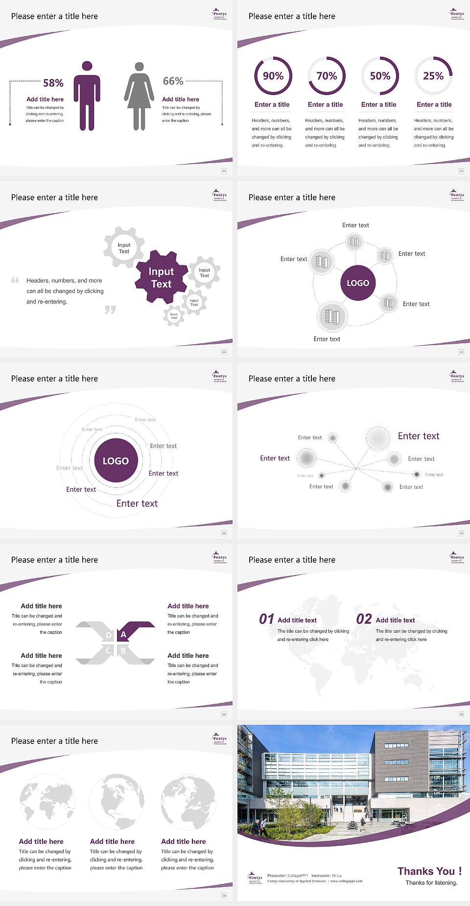 Fontys University of Applied Sciences Course/Courseware Creation PPT Template4:3 ratio PPT effect preview image4
