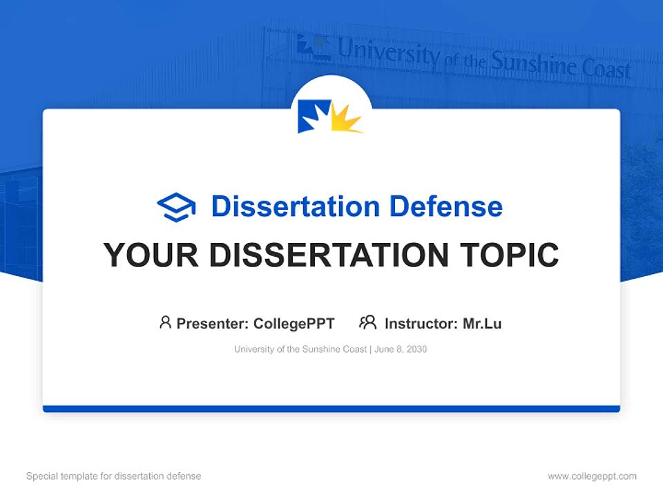 University of the Sunshine Coast Graduation Thesis Defense PPT Template4:3 ratio PPT effect preview image7