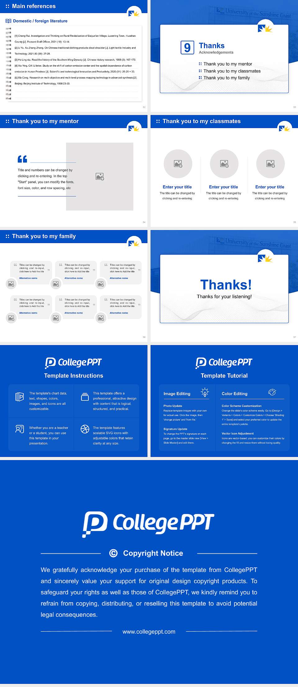 University of the Sunshine Coast Graduation Thesis Defense PPT Template4:3 ratio PPT effect preview image7