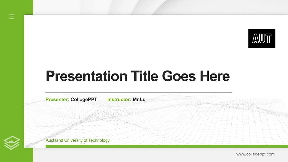 Auckland University of Technology Thesis Proposal/Graduation Defense PPT Template16:9 ratio PPT effect preview image