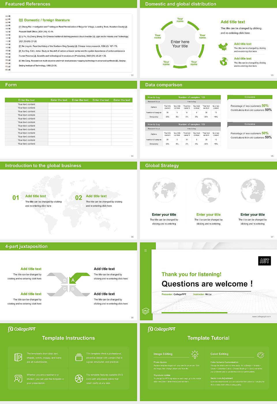 Auckland University of Technology Thesis Proposal/Graduation Defense PPT Template16:9 ratio PPT effect preview image4