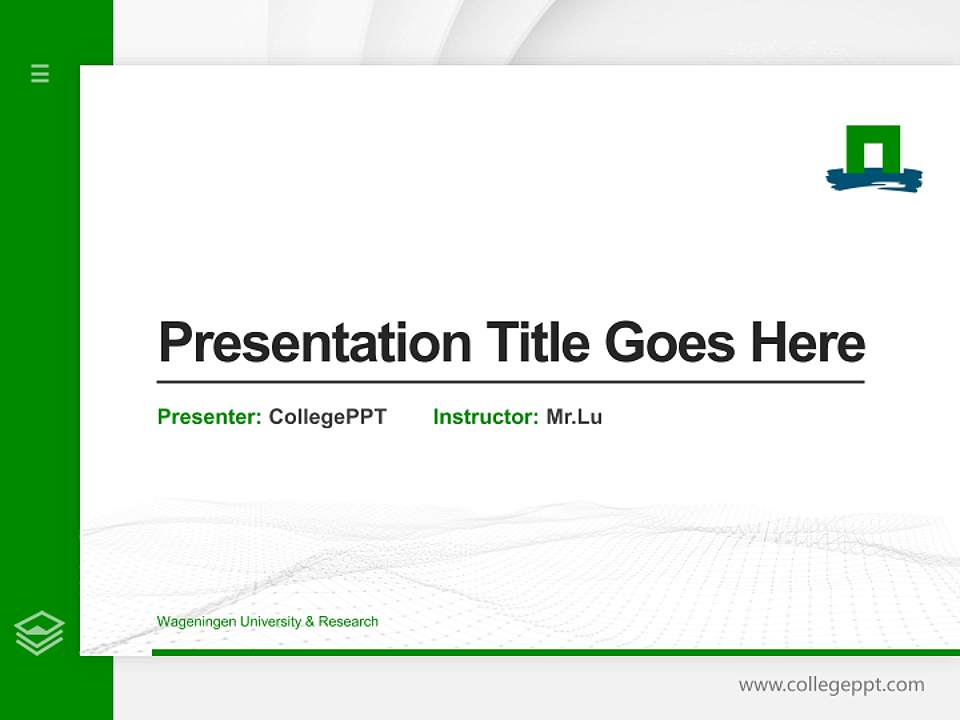 Wageningen University & Research Thesis Proposal/Graduation Defense PPT Template4:3 ratio PPT effect preview image5