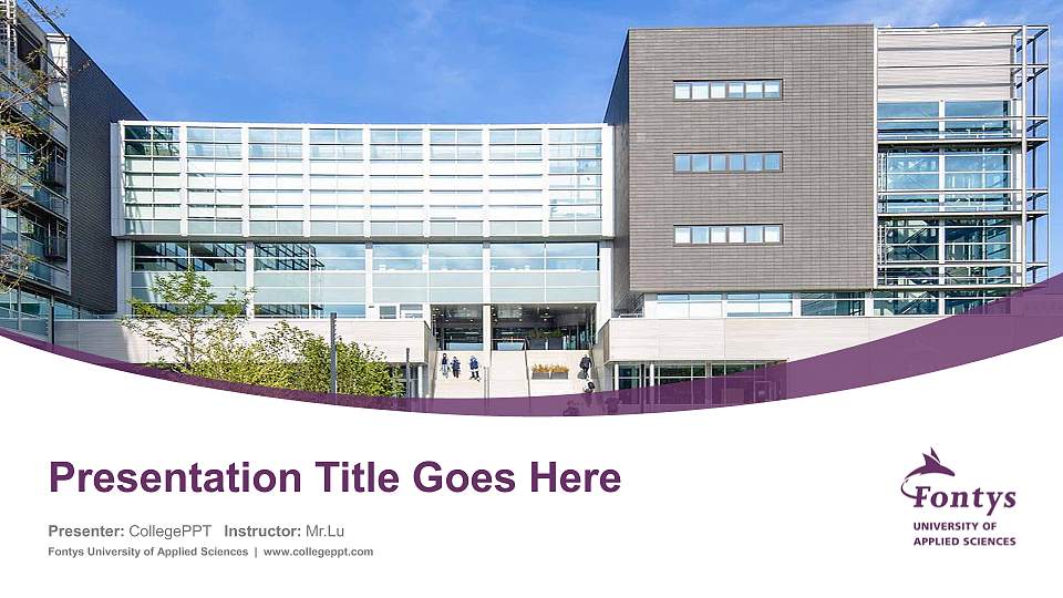 Fontys University of Applied Sciences Course/Courseware Creation PPT Template16:9 ratio PPT effect preview image