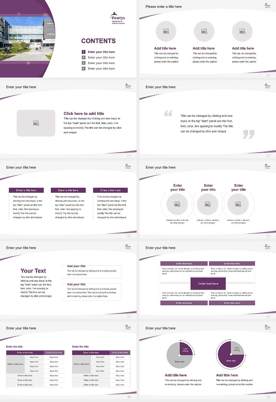 Fontys University of Applied Sciences Course/Courseware Creation PPT Template16:9 ratio PPT effect preview image2