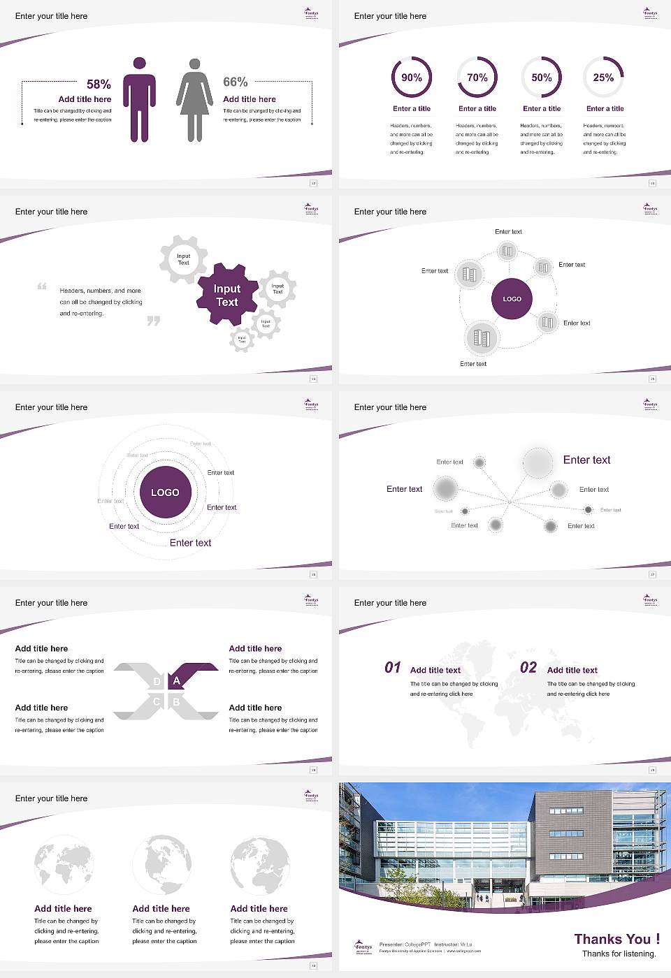 Fontys University of Applied Sciences Course/Courseware Creation PPT Template16:9 ratio PPT effect preview image4