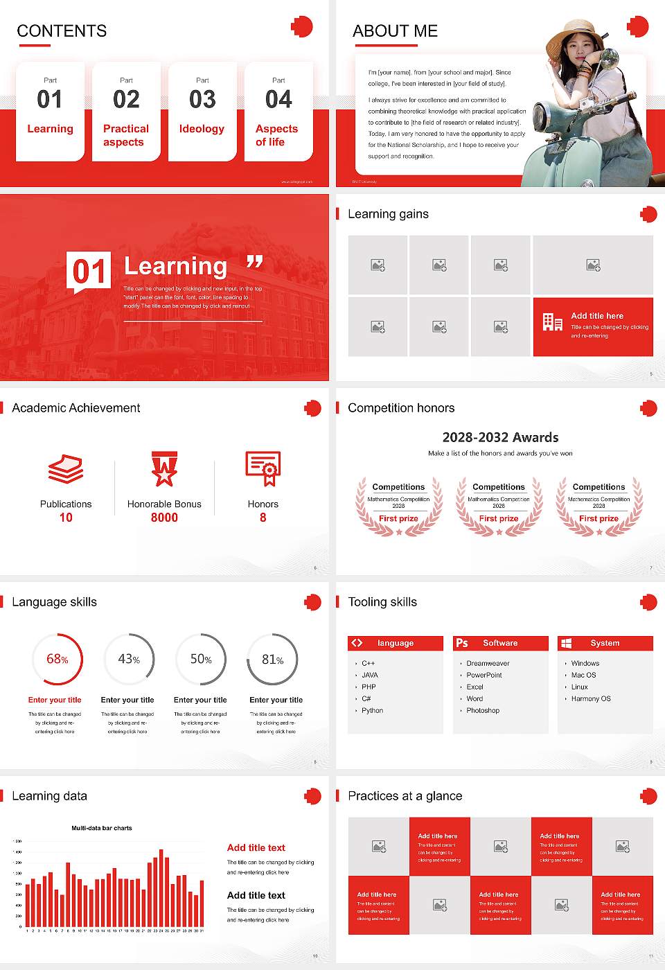 RMIT University National Scholarship Defense PPT Template16:9 ratio PPT effect preview image2
