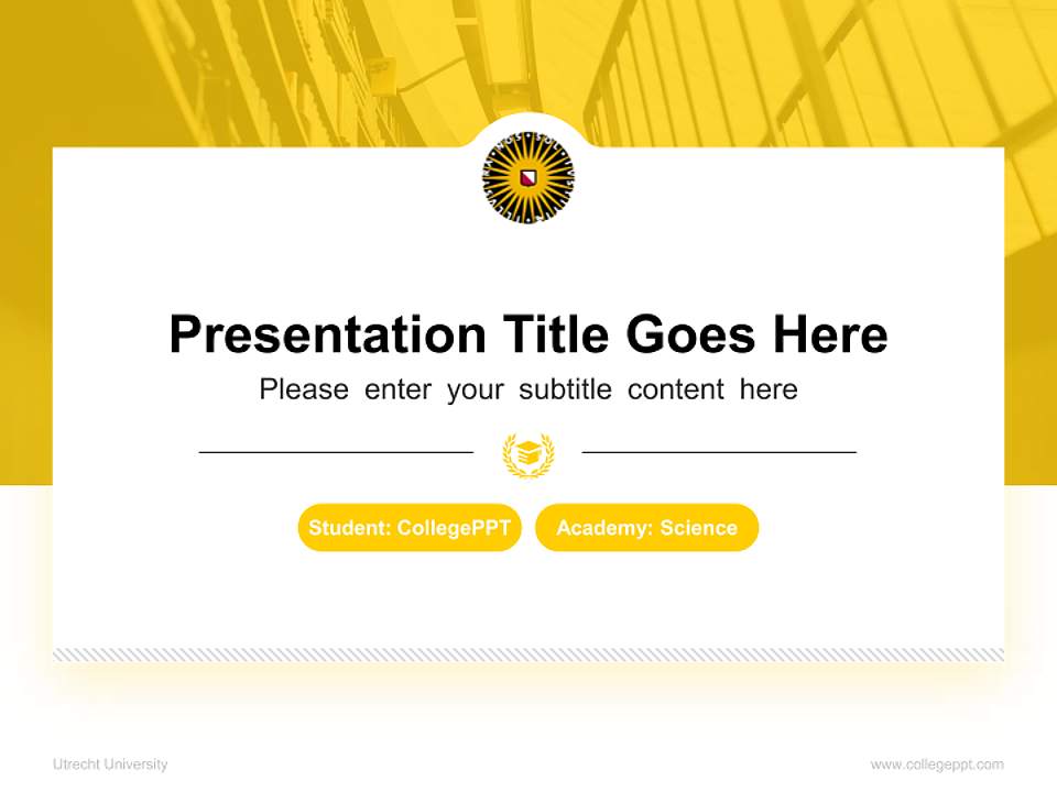 Utrecht University National Scholarship Defense PPT Template4:3 ratio PPT effect preview image4