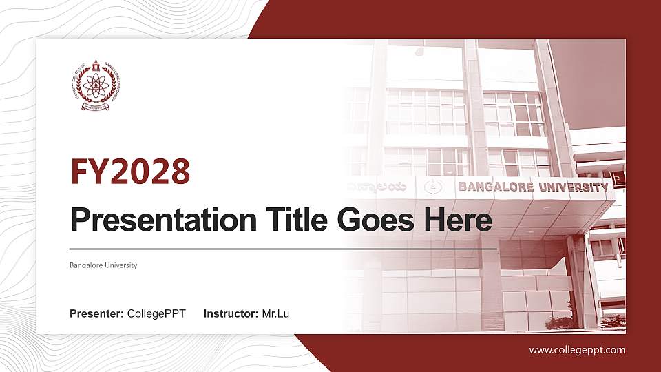 Bangalore University Academic Presentation/Research Findings Report PPT Template16:9 ratio PPT effect preview image