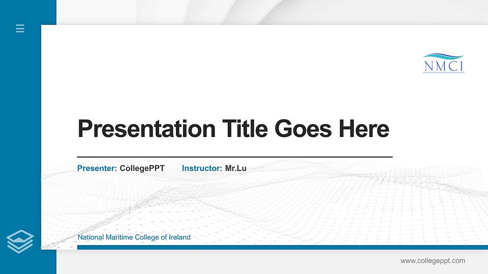 National Maritime College of Ireland Thesis Proposal/Graduation Defense PPT Template16:9 ratio PPT effect preview image