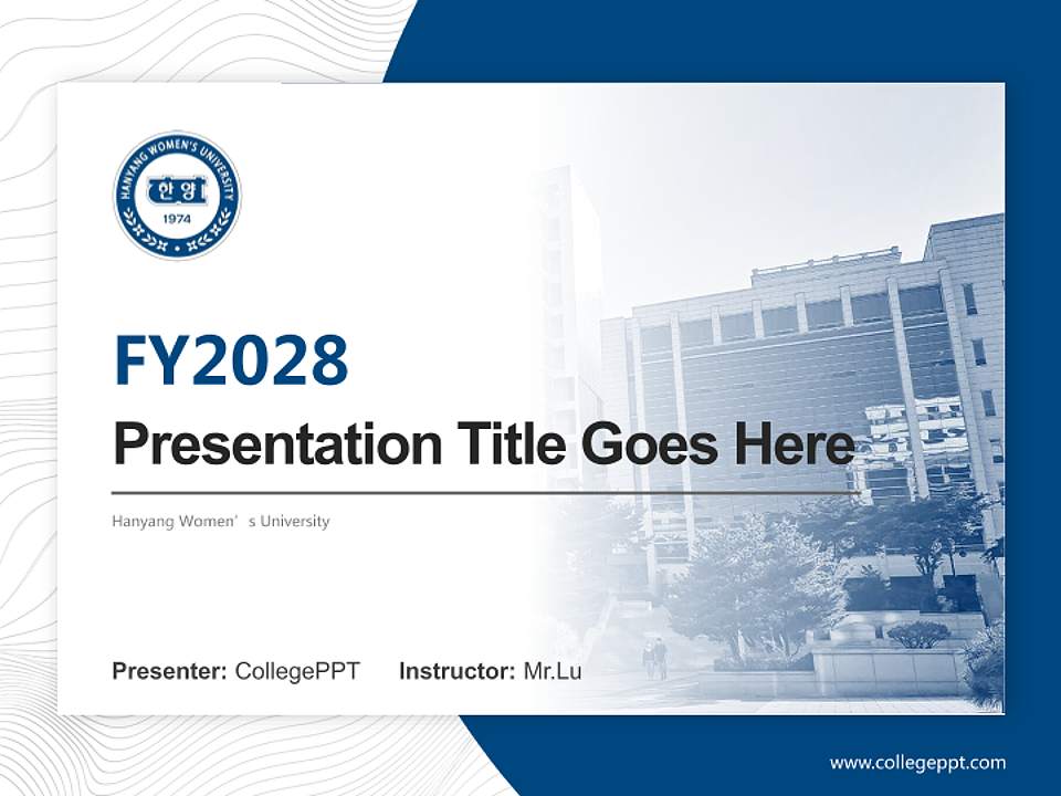 Hanyang Women’s University Academic Presentation/Research Findings Report PPT Template4:3 ratio PPT effect preview image5