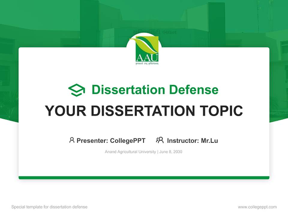 Anand Agricultural University Graduation Thesis Defense PPT Template4:3 ratio PPT effect preview image7