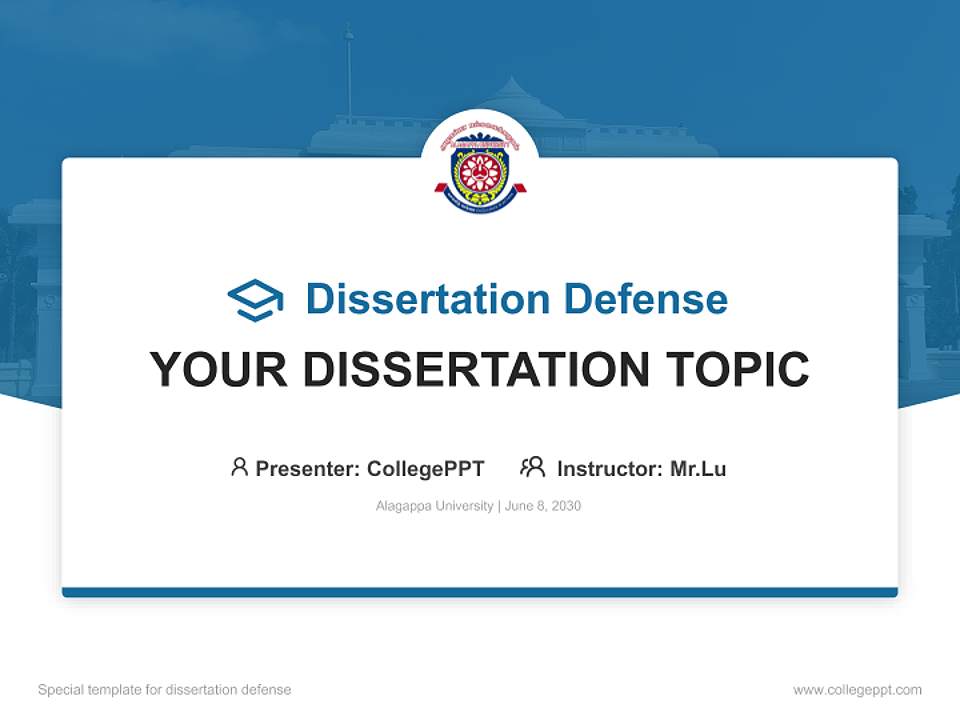 Alagappa University Graduation Thesis Defense PPT Template4:3 ratio PPT effect preview image7