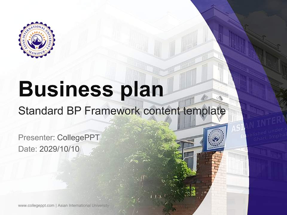 Asian International University Competition/Entrepreneurship Contest PPT Template4:3 ratio PPT effect preview image9