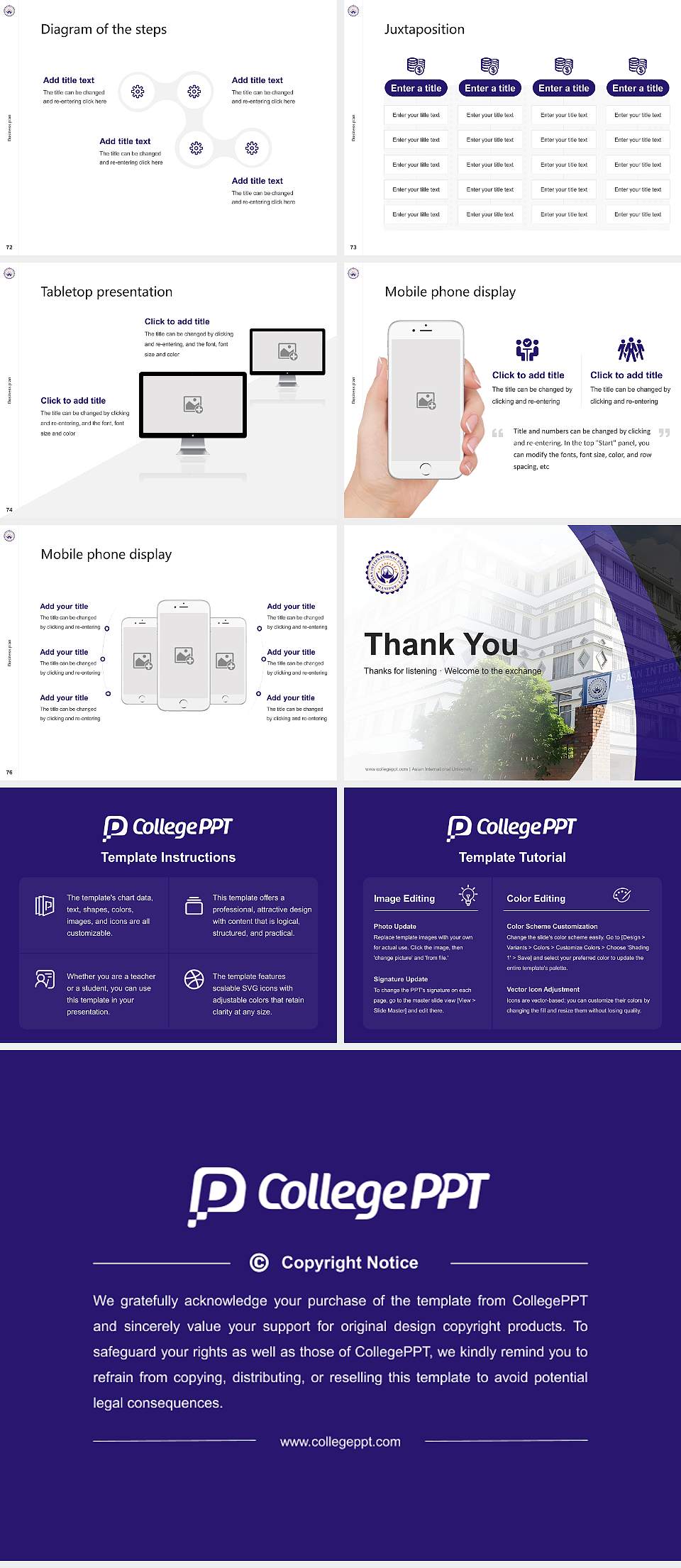 Asian International University Competition/Entrepreneurship Contest PPT Template4:3 ratio PPT effect preview image9