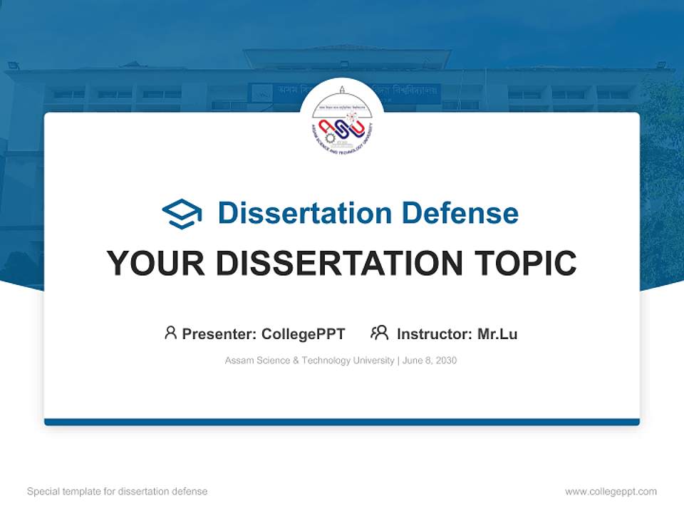 Assam Science & Technology University Graduation Thesis Defense PPT Template4:3 ratio PPT effect preview image7