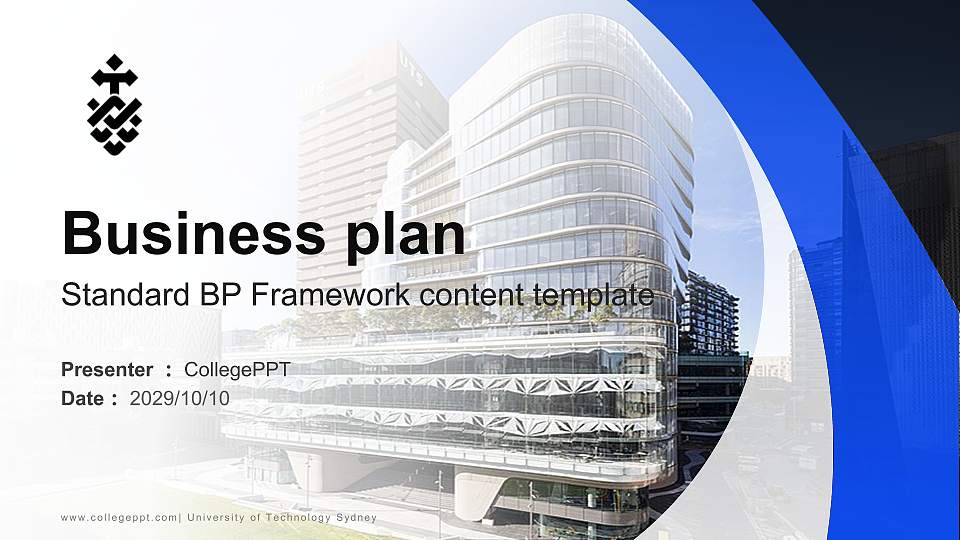 University of Technology Sydney Competition/Entrepreneurship Contest PPT Template16:9 ratio PPT effect preview image