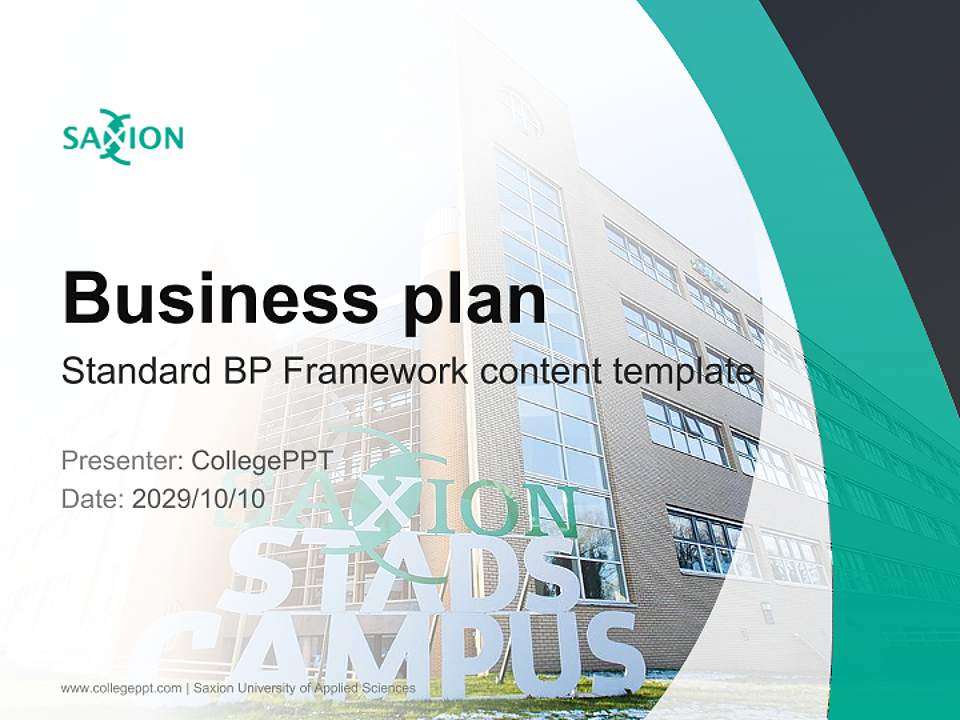 Saxion University of Applied Sciences Competition/Entrepreneurship Contest PPT Template4:3 ratio PPT effect preview image9