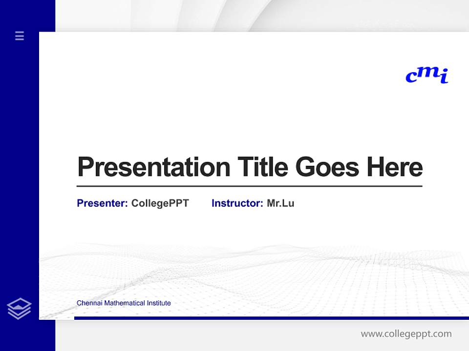 Chennai Mathematical Institute Thesis Proposal/Graduation Defense PPT Template4:3 ratio PPT effect preview image5