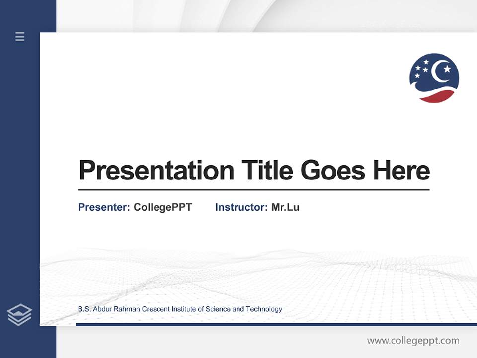 B.S. Abdur Rahman Crescent Institute of Science and Technology Thesis Proposal/Graduation Defense PPT Template4:3 ratio PPT effect preview image5