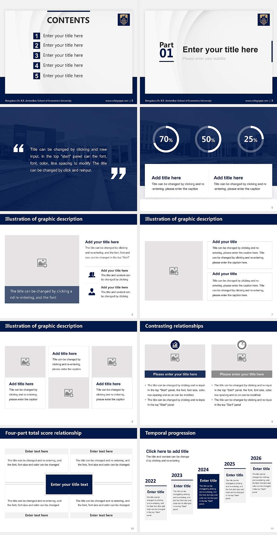 Bengaluru Dr. B.R. Ambedkar School of Economics University Thesis Proposal/Graduation Defense PPT Template4:3 ratio PPT effect preview image2