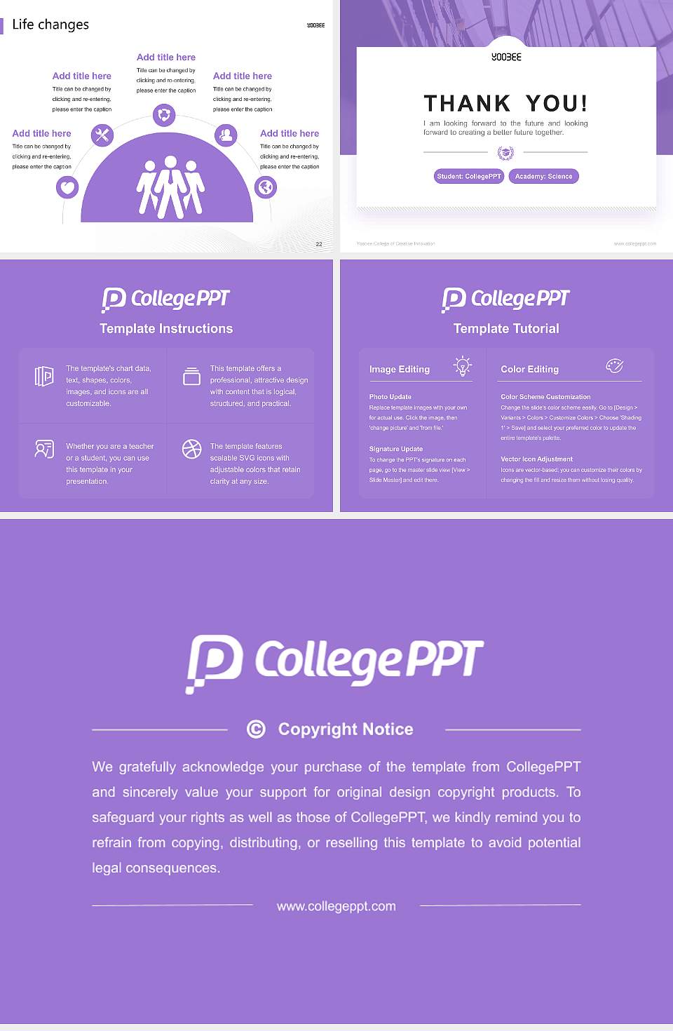 Yoobee College of Creative Innovation National Scholarship Defense PPT Template4:3 ratio PPT effect preview image4