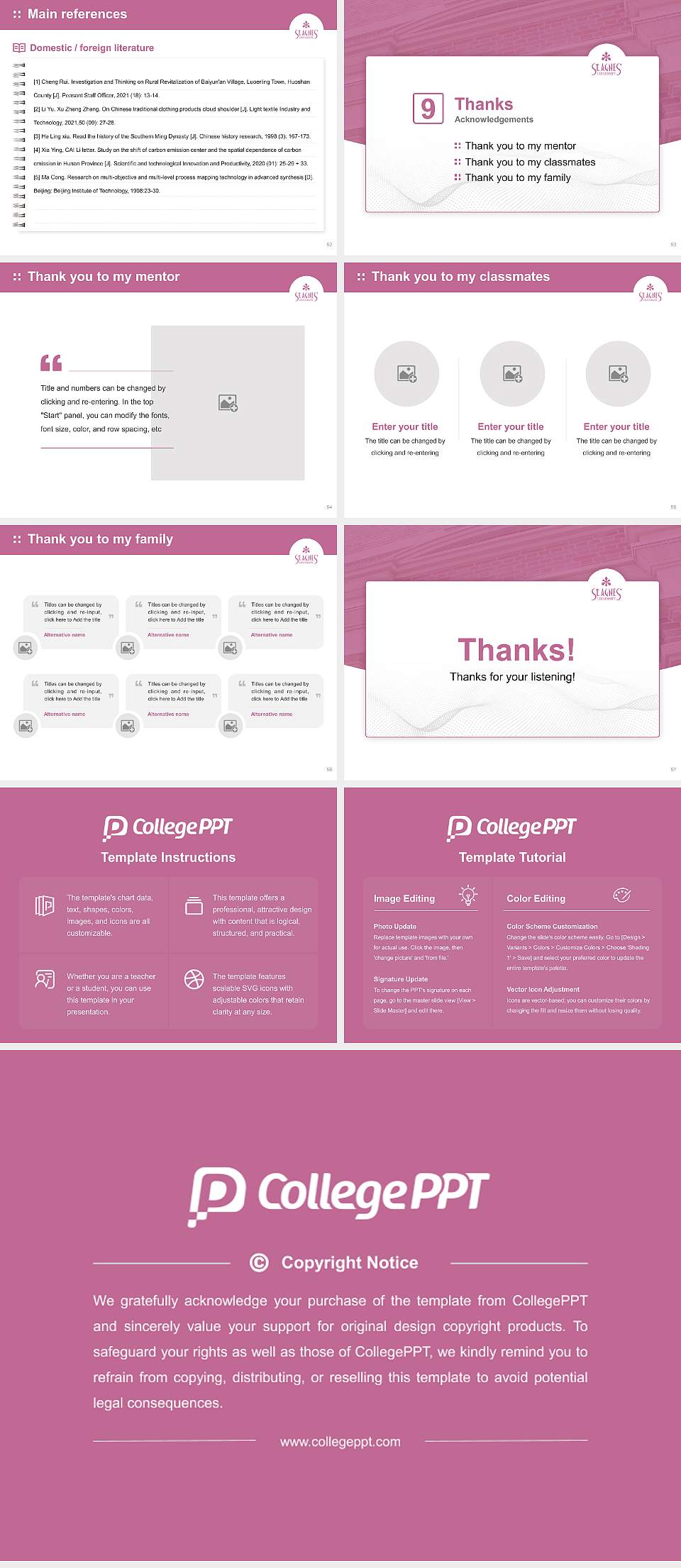 Heian Jogakuin (St. Agnes’) University Graduation Thesis Defense PPT Template4:3 ratio PPT effect preview image7