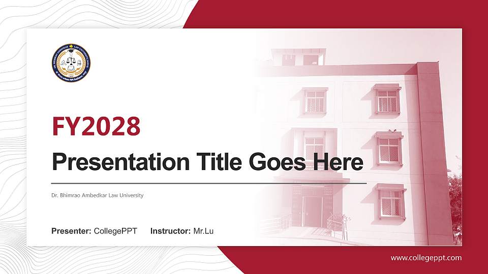 Dr. Bhimrao Ambedkar Law University Academic Presentation/Research Findings Report PPT Template16:9 ratio PPT effect preview image