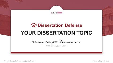 IIHMR University Graduation Thesis Defense PPT Template