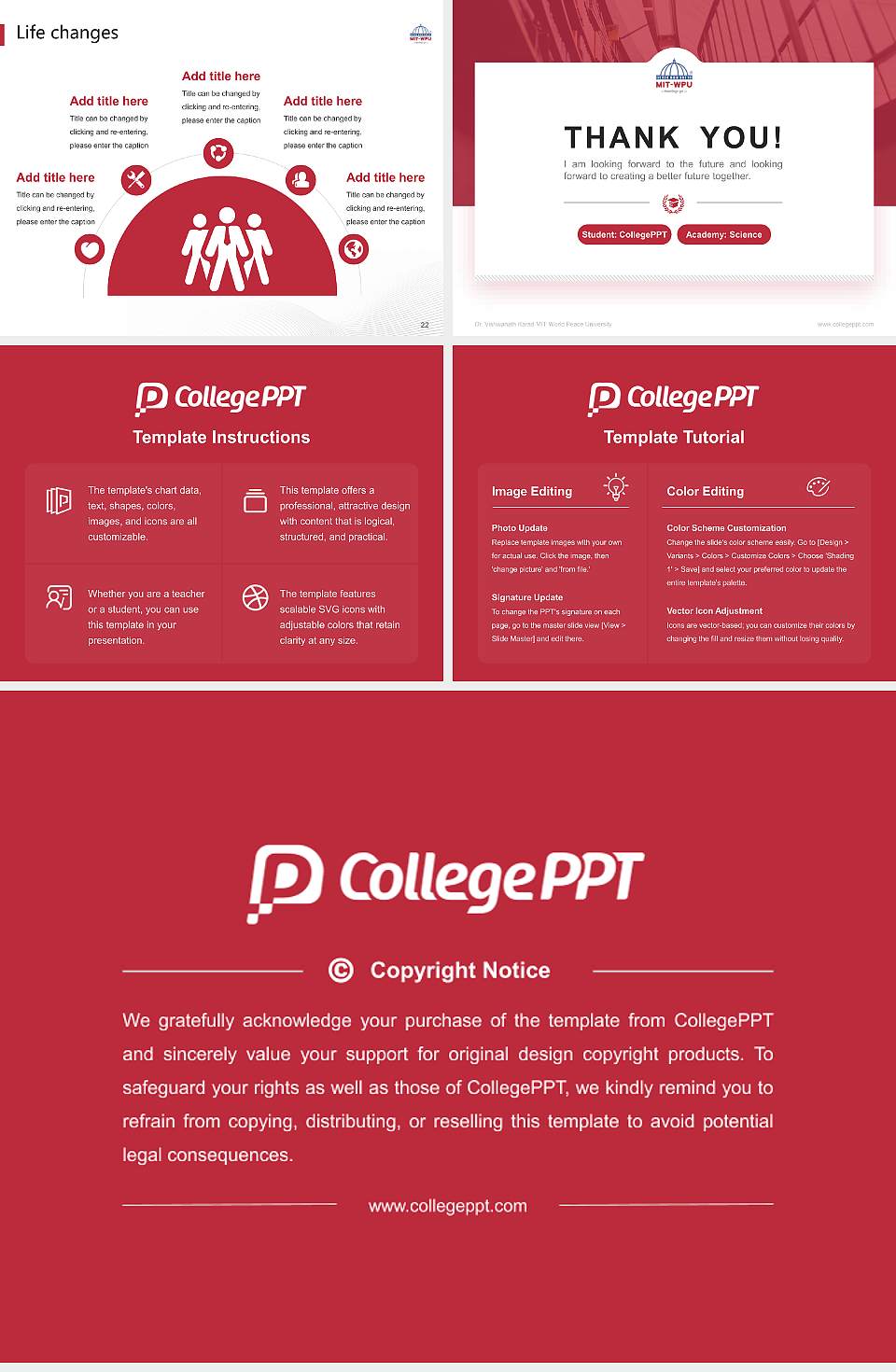 Dr. Vishwanath Karad MIT World Peace University National Scholarship Defense PPT Template4:3 ratio PPT effect preview image4